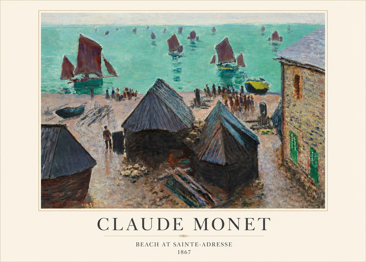 Monet Beach at Sainte-adresse No3 - Plakat