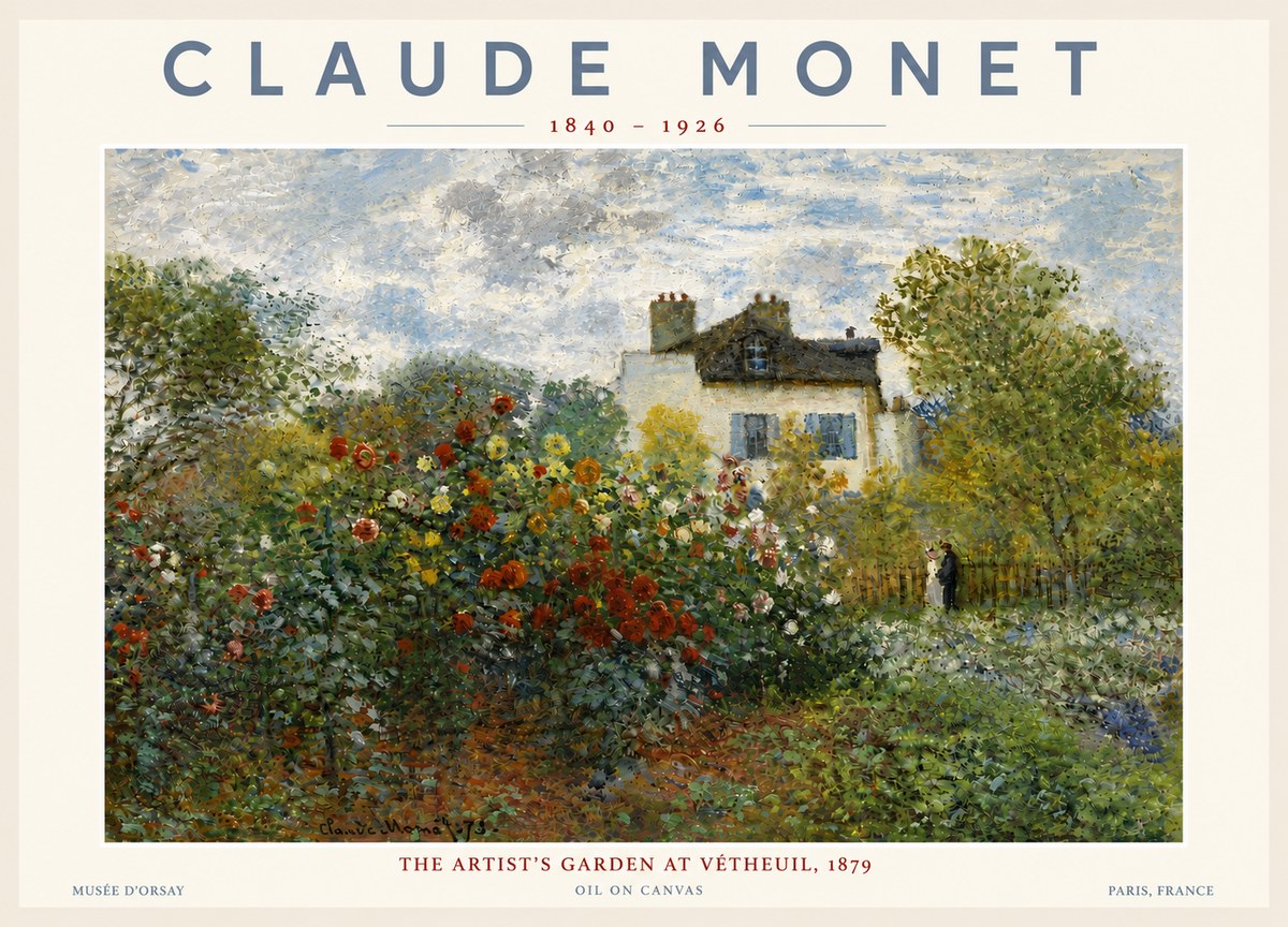 Monet The Artist's Garden at Vétheuil, 1879 No5 - Plakat