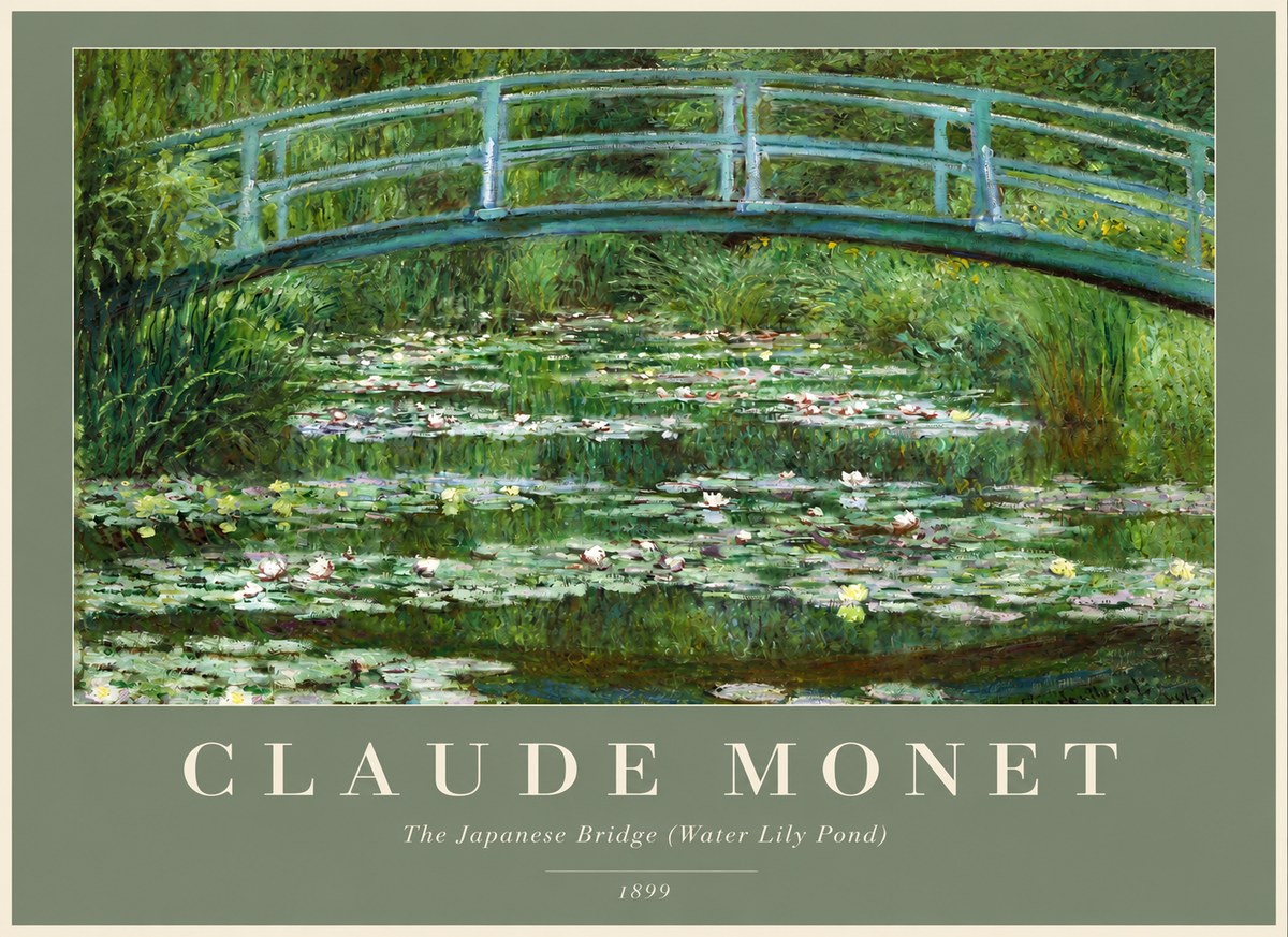 Monet The Japanese Bridge (Water Lily Pond) No2 - Plakat