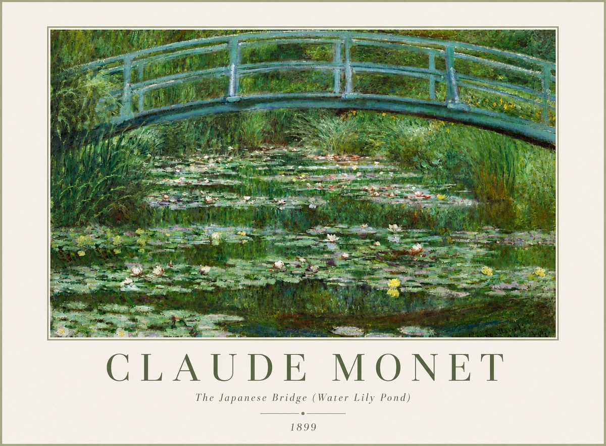 Monet The Japanese Bridge (Water Lily Pond) No3 - Plakat