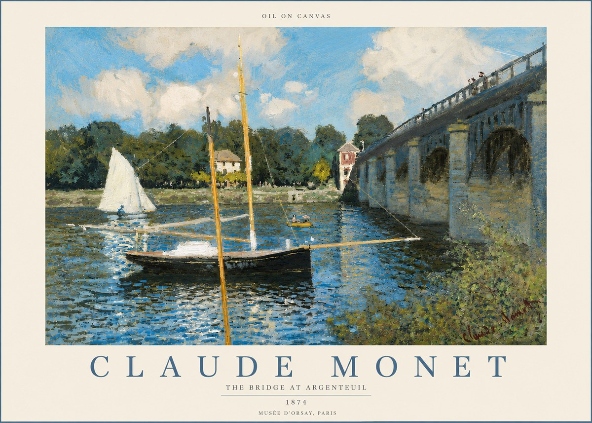 Monet The Bridge at Argenteuil I No4 - Plakat