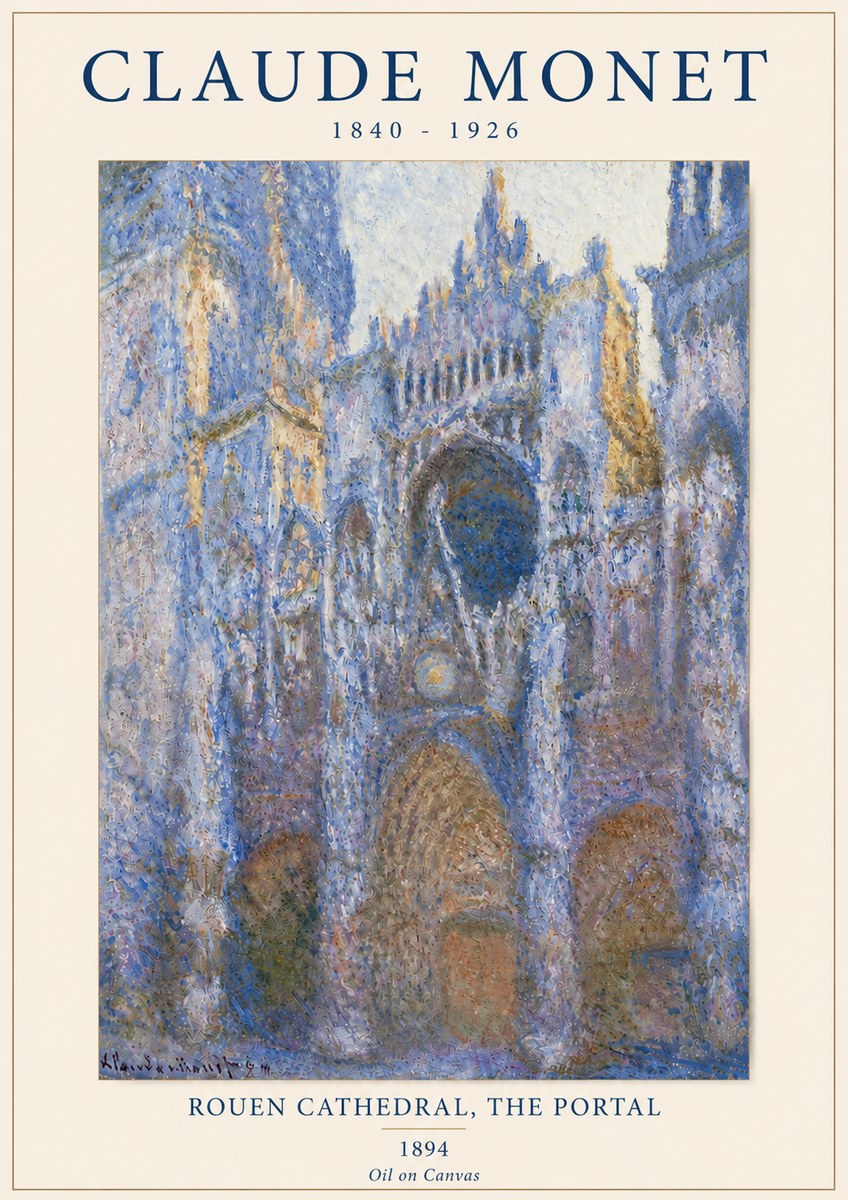 Monet Rouen Cathedral, the Portal No4 - Plakat