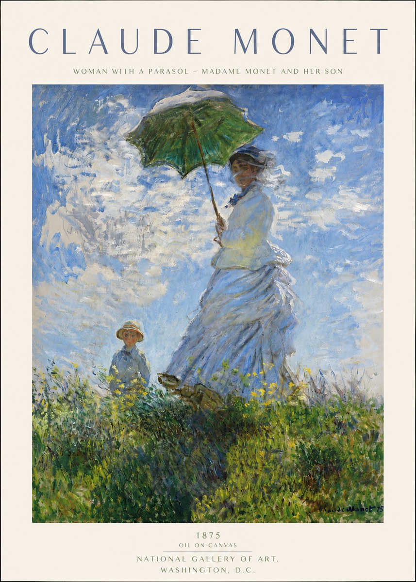 Monet Woman with a Parasol – Madame Monet and Her Son No3 - Plakat