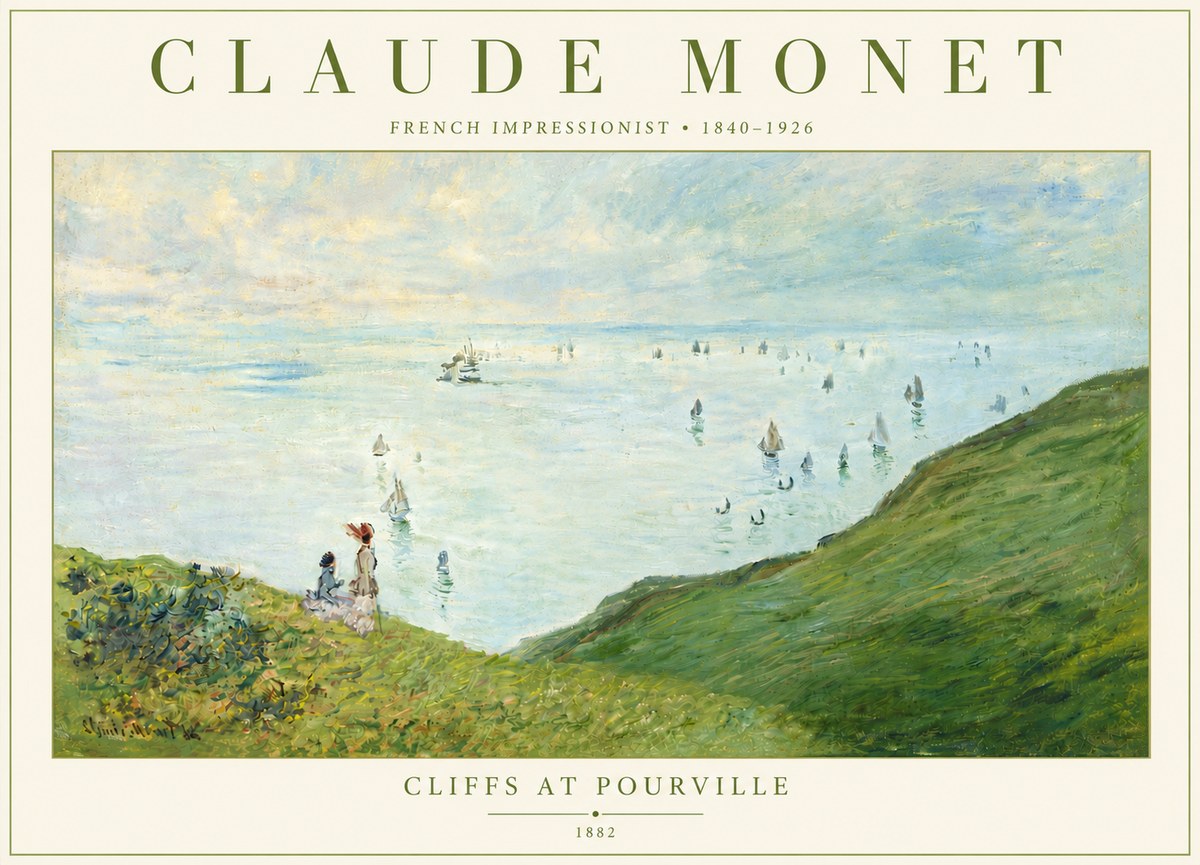 Monet Cliffs at Pourville I No5 - Plakat