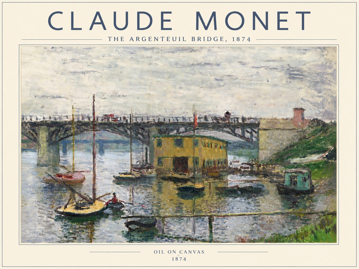 Monet The Argenteuil Bridge No6 - Plakat