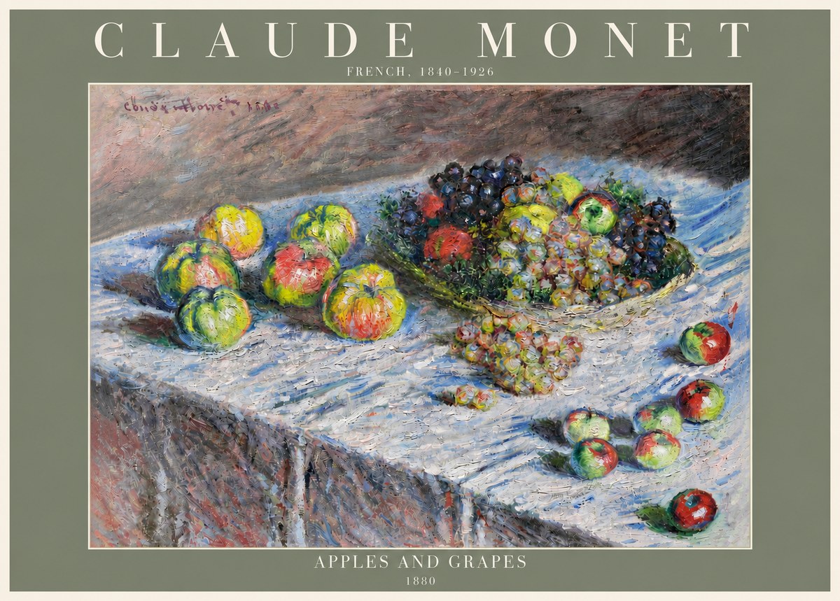 Monet Apples and Grapes No4 - Plakat
