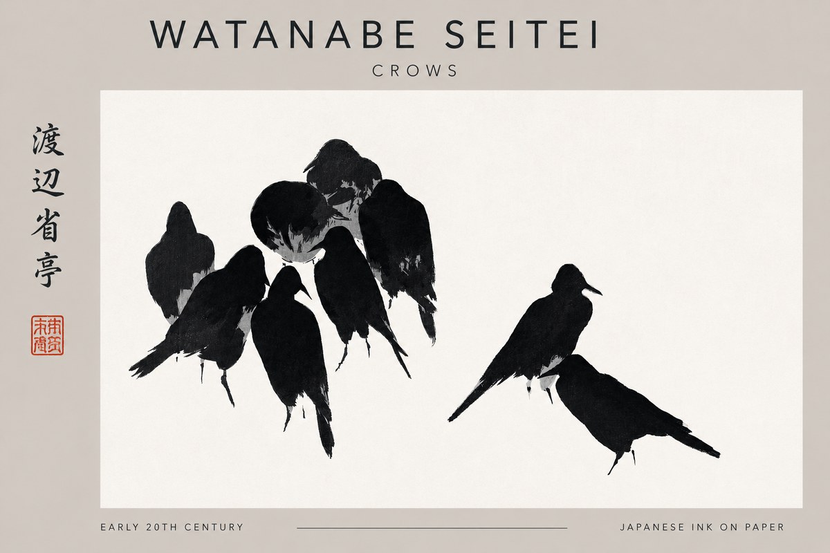 Watanabe Seitei Crows No3 - Plakat