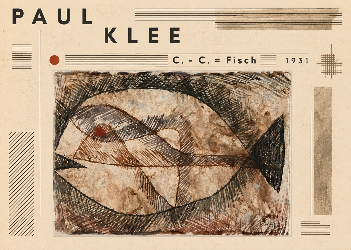 Paul Klee C. - C. = Fisch No6 - Plakat