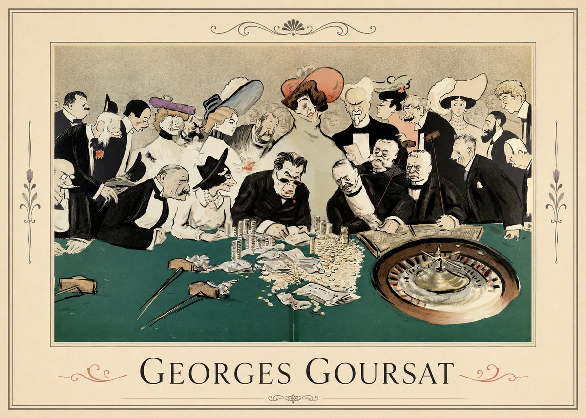 Georges Goursat At the Roulette Table No1 - Plakat