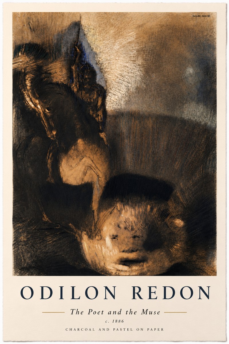 Odilon Redon The Poet and the Muse No6 - Plakat