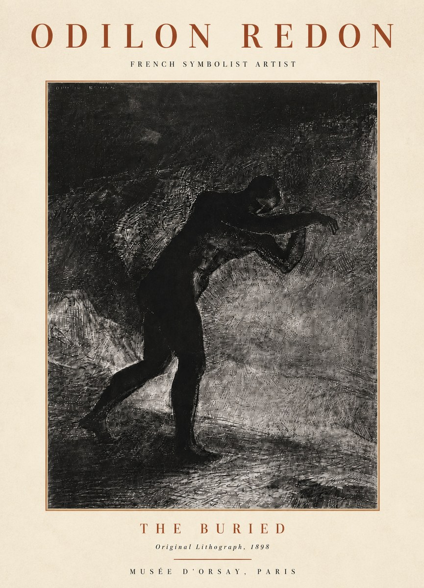 Odilon Redon The Buried No4 - Plakat