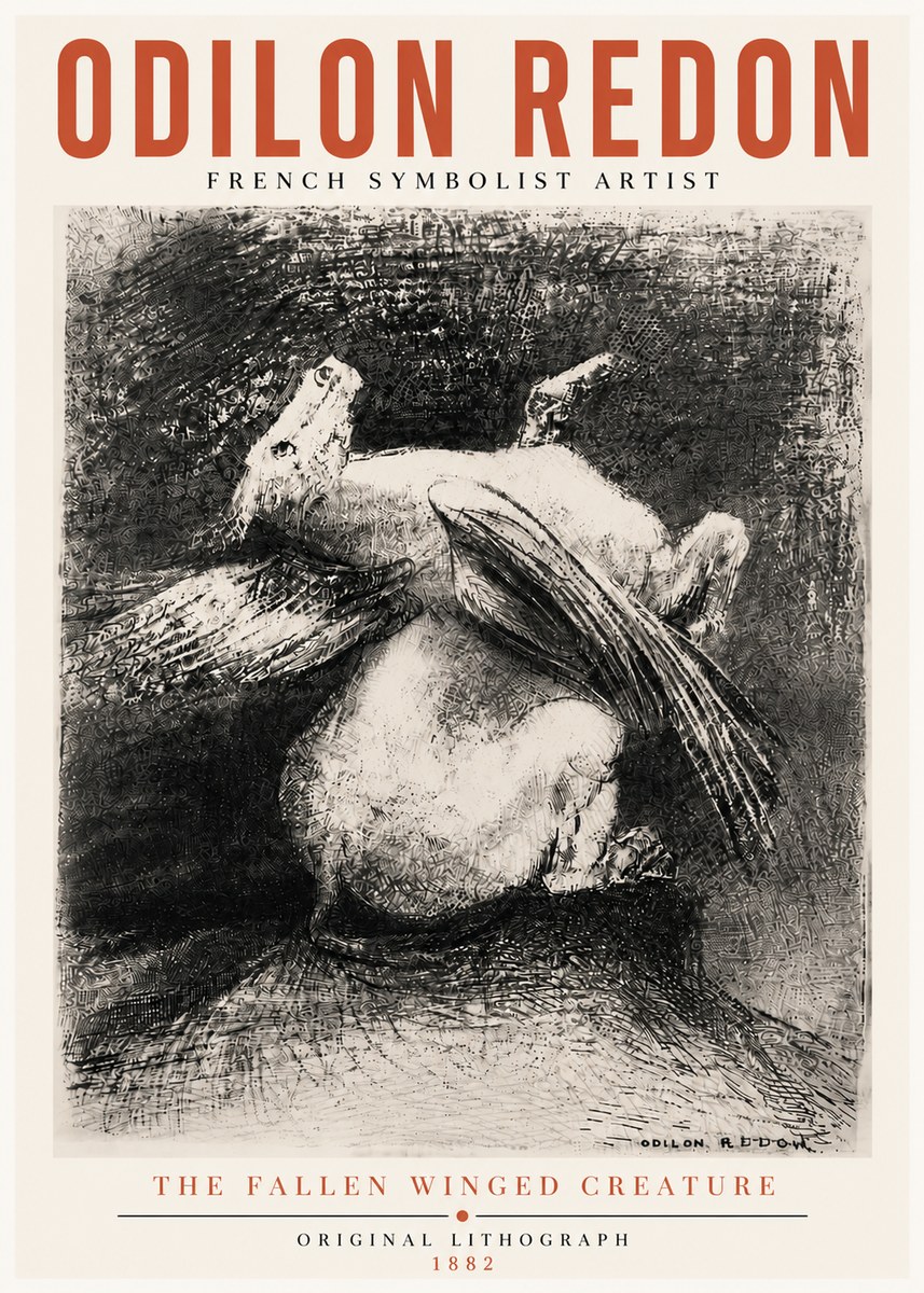 Odilon Redon The Fallen Winged Creature No5 - Plakat