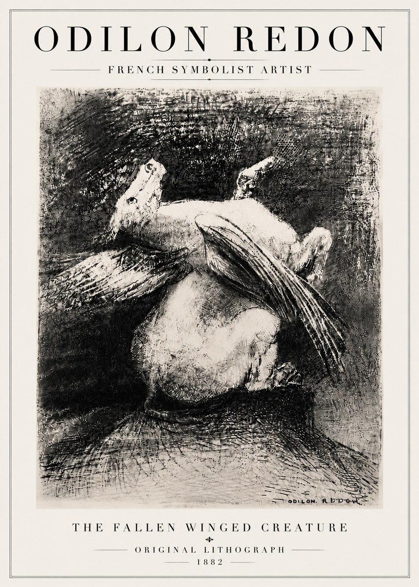 Odilon Redon The Fallen Winged Creature No6 - Plakat
