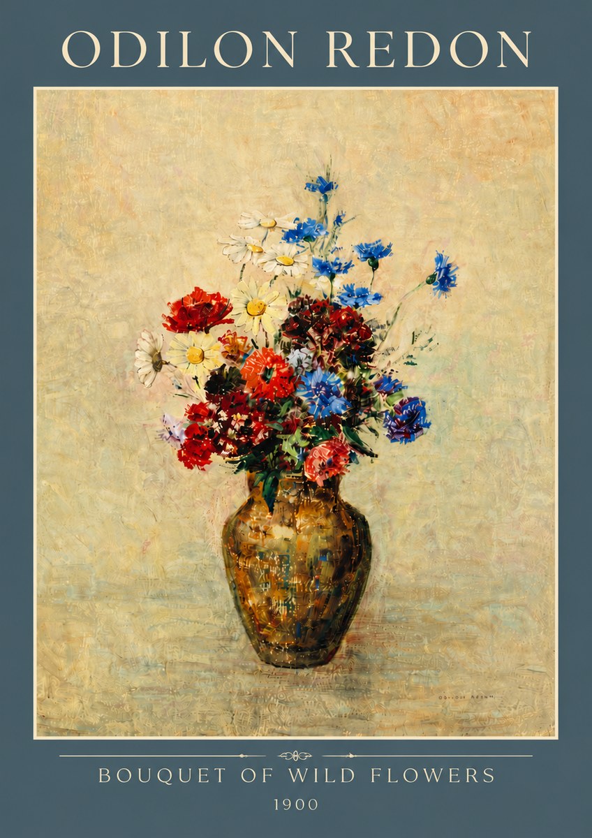 Odilon Redon Bouquet of Wild Flowers I No4 - Plakat