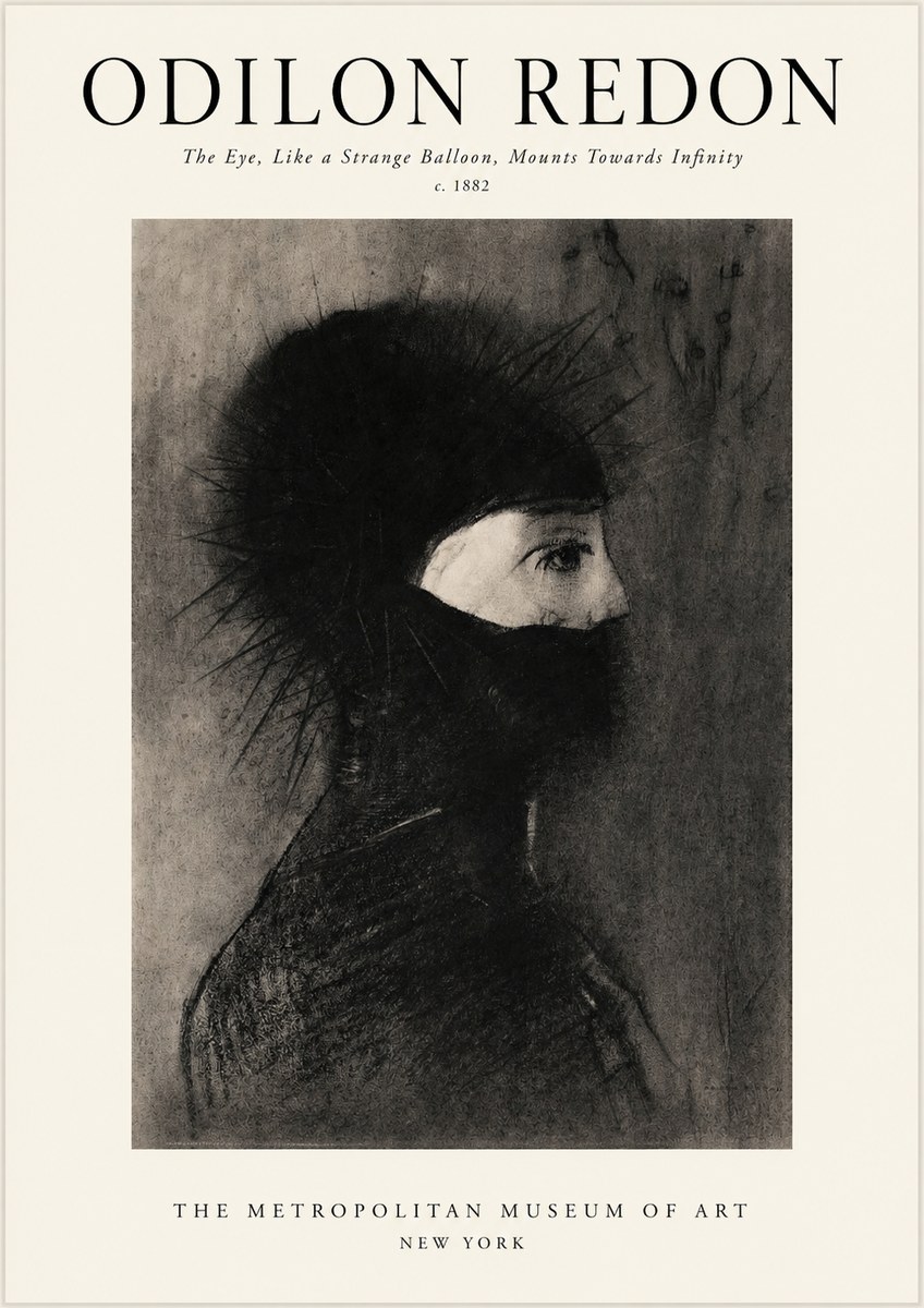 Odilon Redon The Eye, Like a Strange Balloon, Mounts Towards Infinity No1 - Plakat