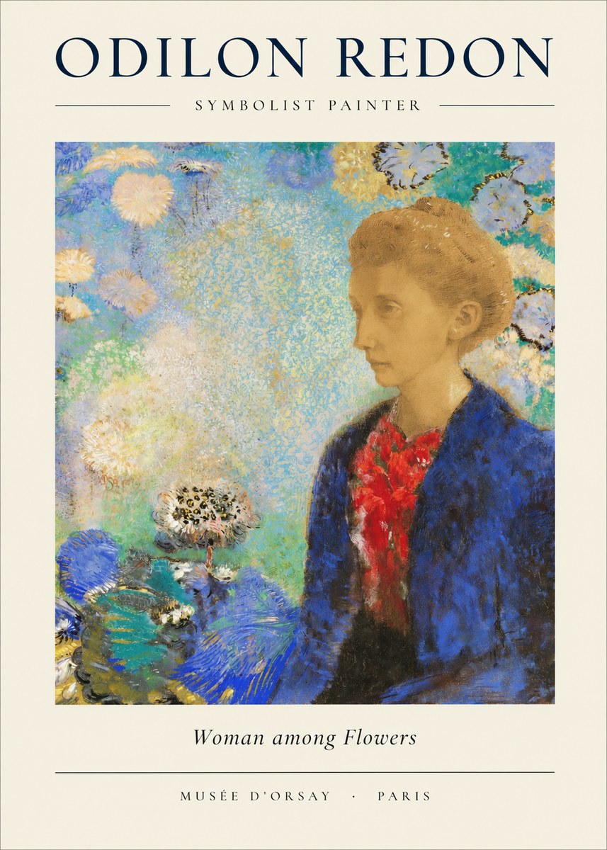 Odilon Redon Woman Among Flowers No1 - Plakat