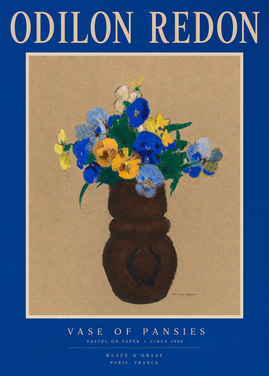 Odilon Redon Vase of Pansies No2 - Plakat