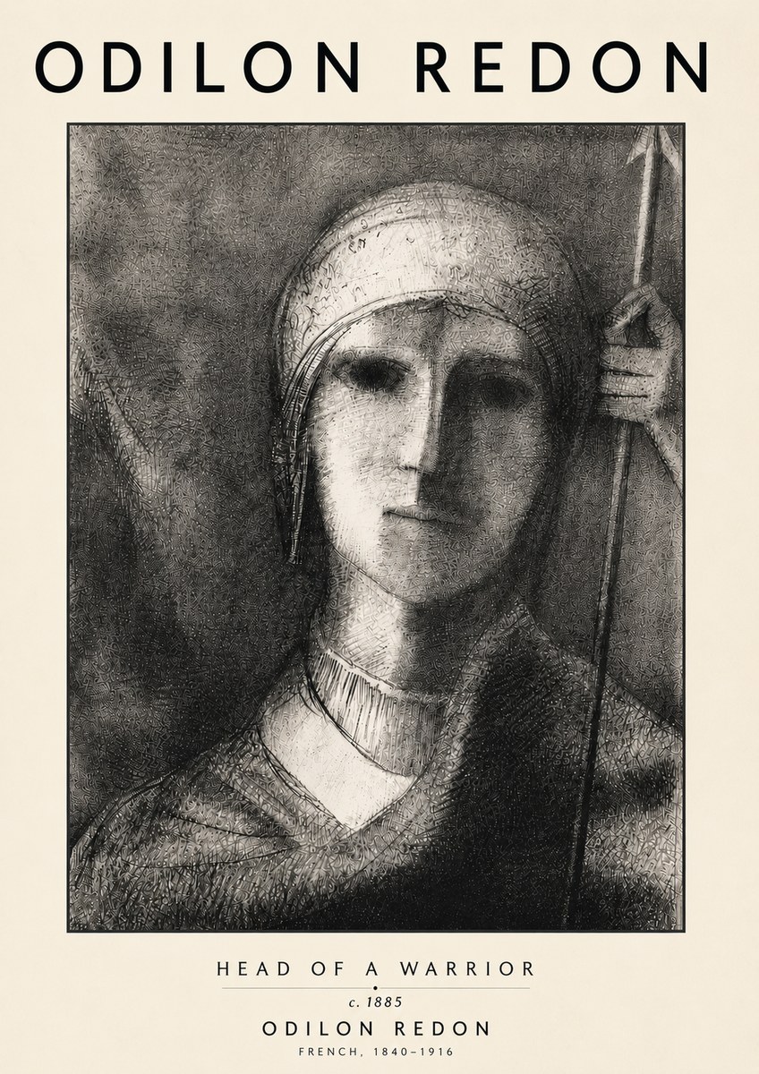 Odilon Redon Head of a Warrior No6 - Plakat