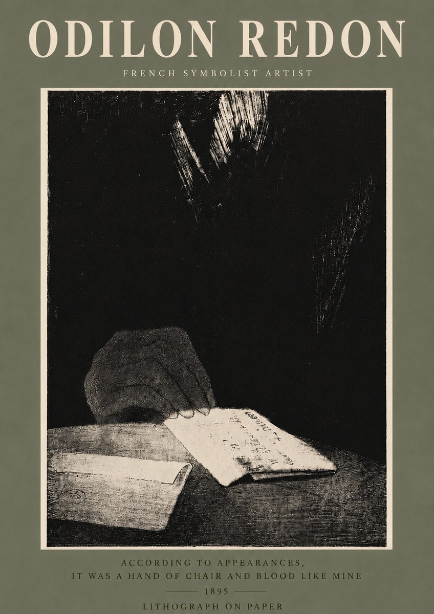 Odilon Redon According to Appearances, It Was a Hand of Chair and Blood Like Mine, No5 - Plakat