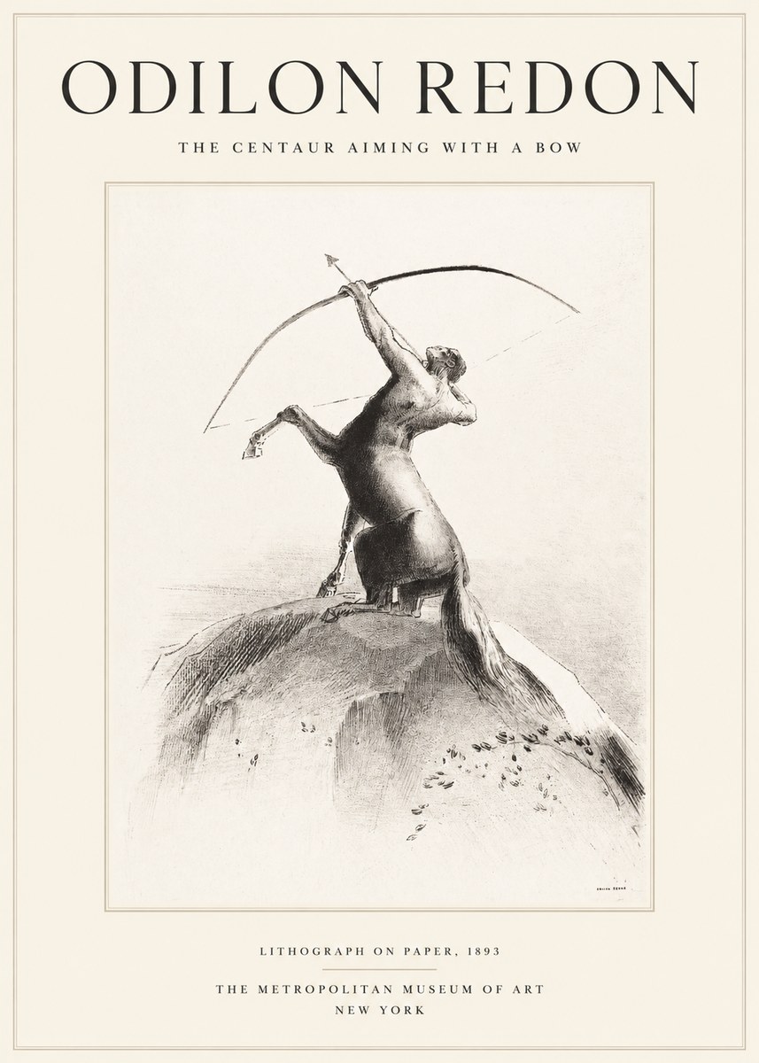 Odilon Redon The Centaur Aiming with a Bow No1 - Plakat