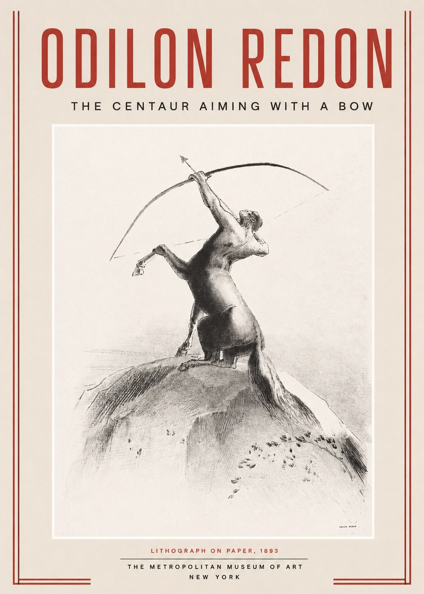 Odilon Redon The Centaur Aiming with a Bow No2 - Plakat