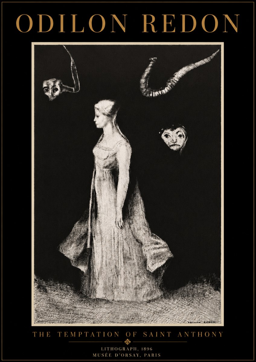 Odilon Redon The Temptation of Saint Anthony No6 - Plakat