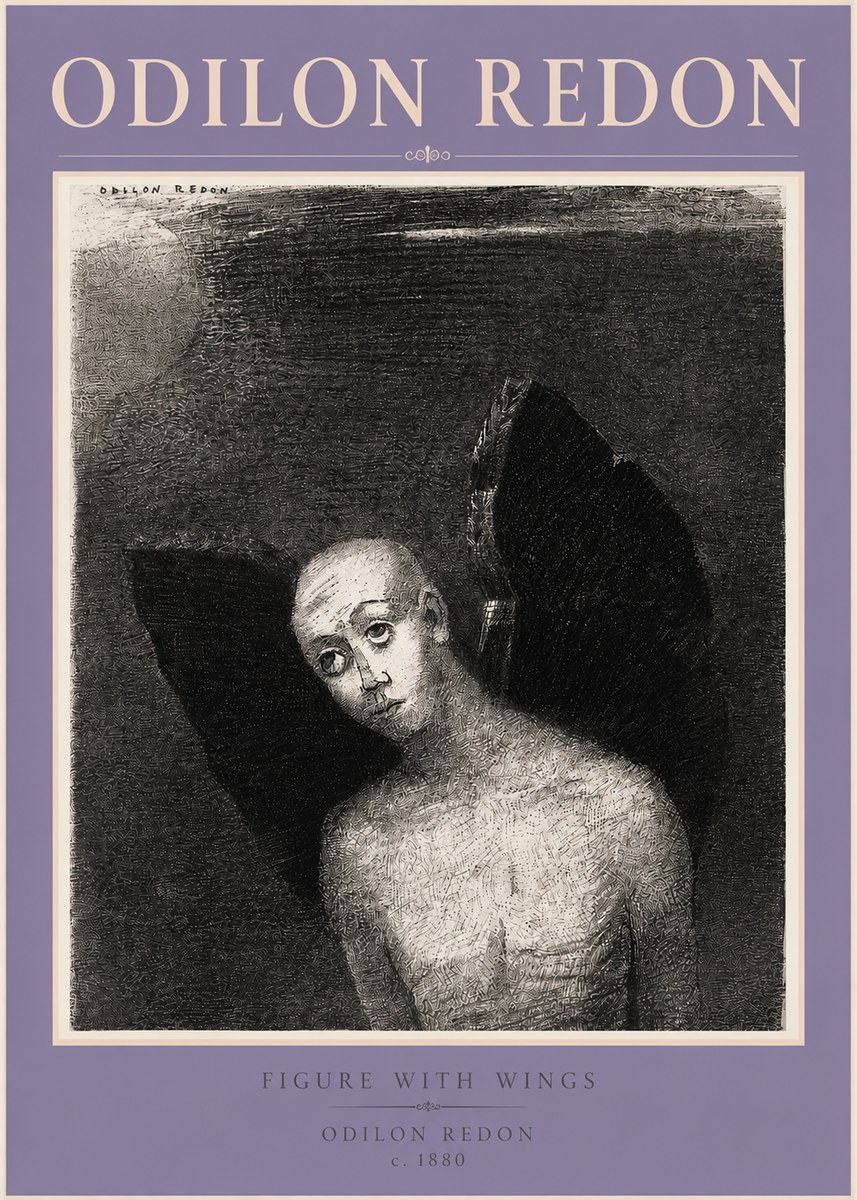 Odilon Redon Figure with Wings No3 - Plakat