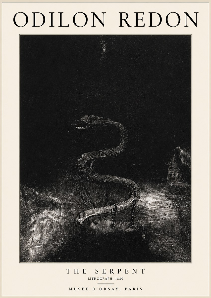 Odilon Redon The Serpent No3 - Plakat