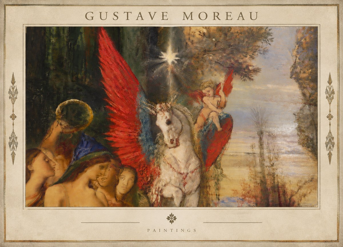 Gustave Moreau Pegasus No5 - Plakat