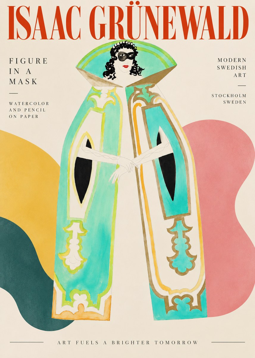 Isaac Grünewald Figure in a Mask No3 - Plakat