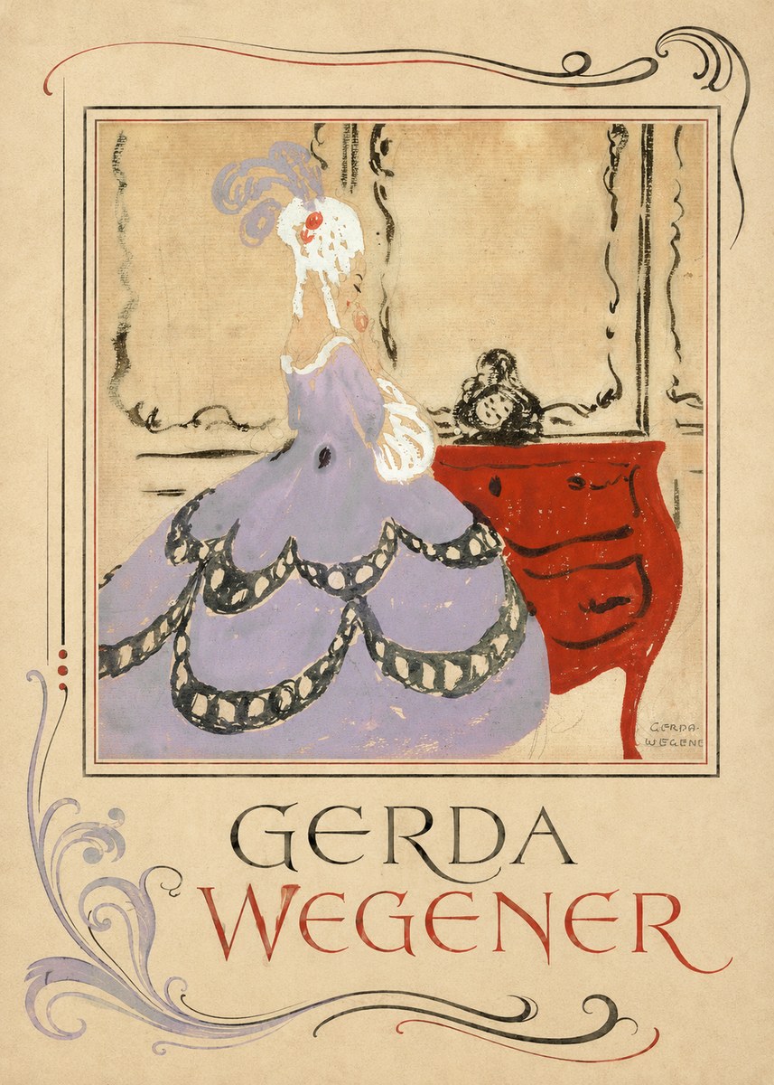 Gerda Wegener Lady in a Mauve Dress No2 - Plakat