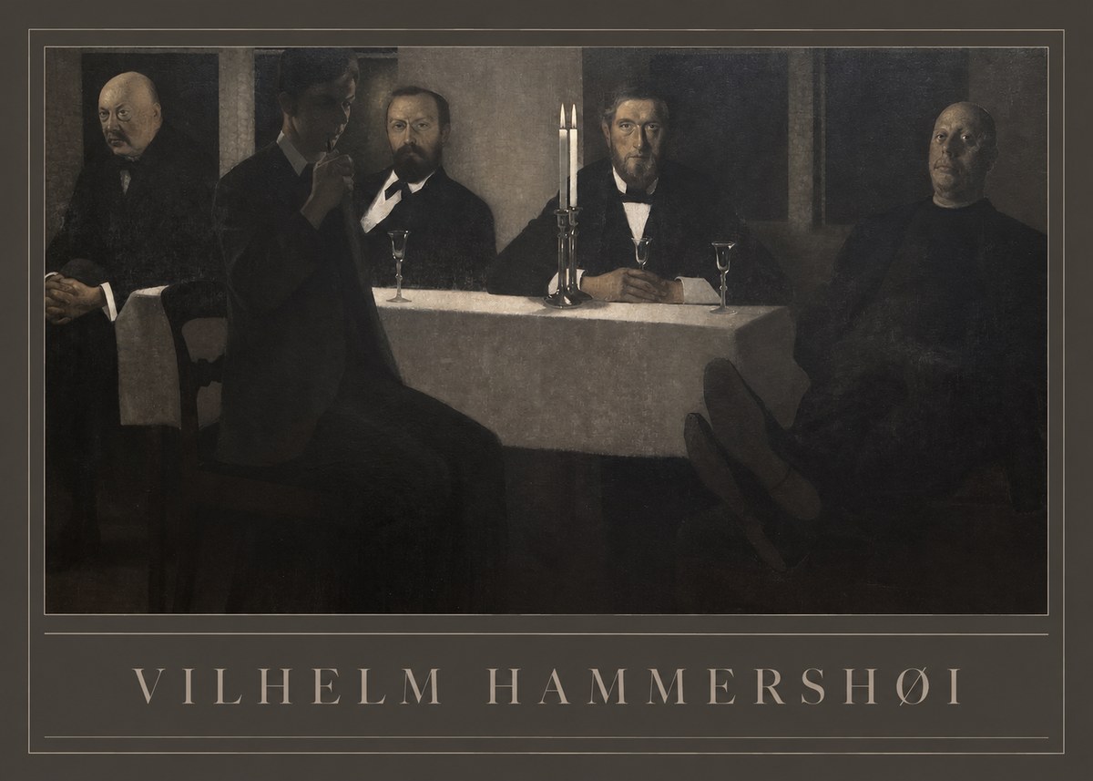 Vilhelm Hammershøi Five Portraits II No1 - Plakat
