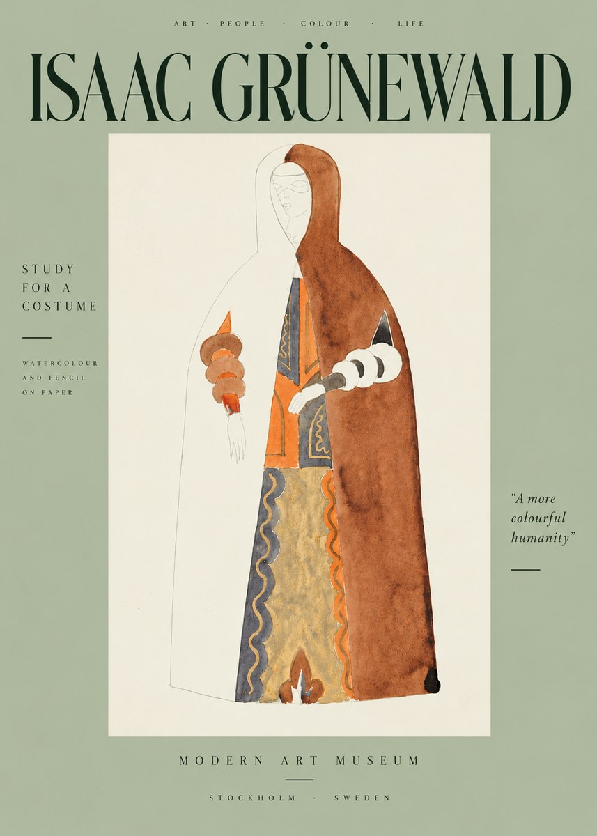 Isaac Grünewald Study for a Costume I No5 - Plakat