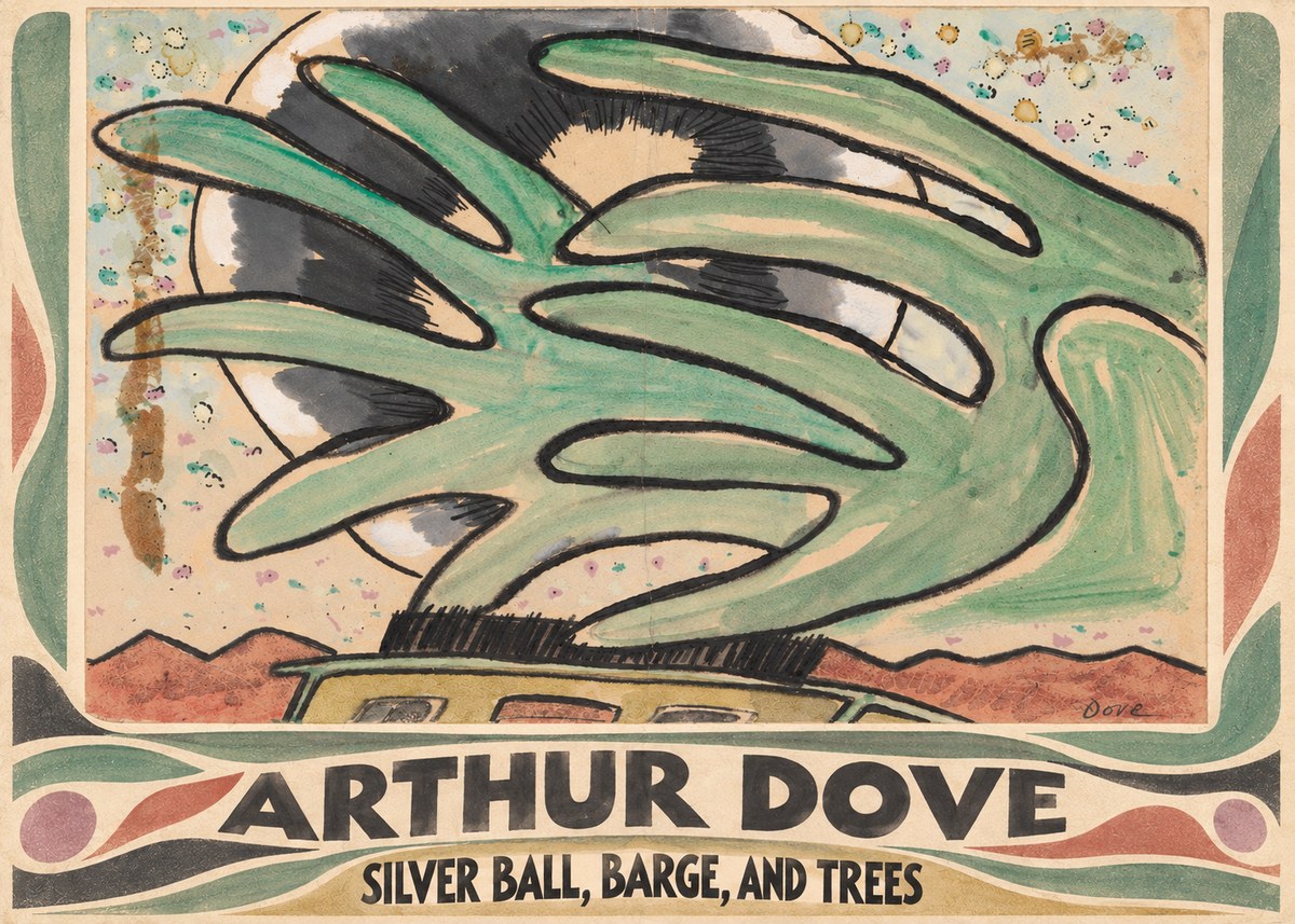 Arthur Dove Silver Ball, Barge, and Trees No4 - Plakat