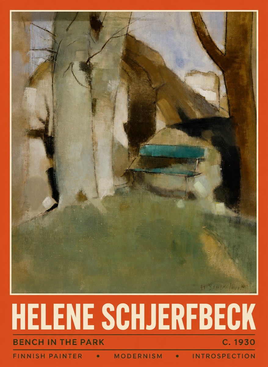 Helene Schjerfbeck Bench in the Park No2 - Plakat