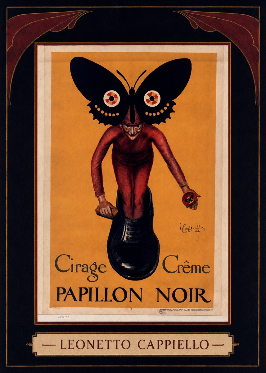 Leonetto Cappiello Cirage Crème Papillon Noir No4 - Plakat