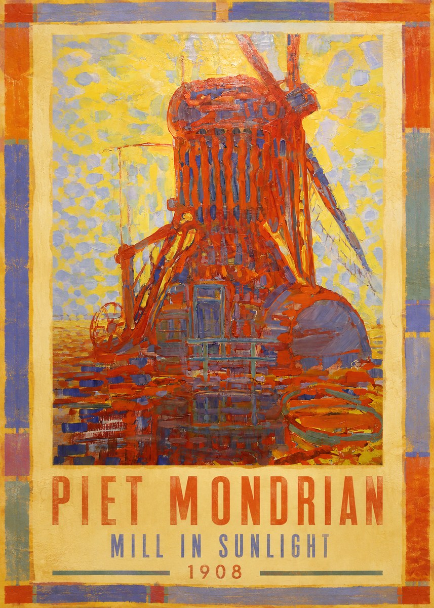 Piet Mondrian Mill in Sunlight No1 - Plakat