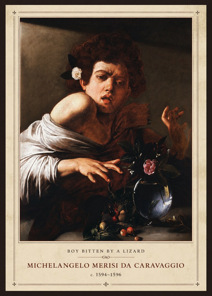 Michelangelo Merisi da Caravaggio Boy Bitten by a Lizard No1 - Plakat