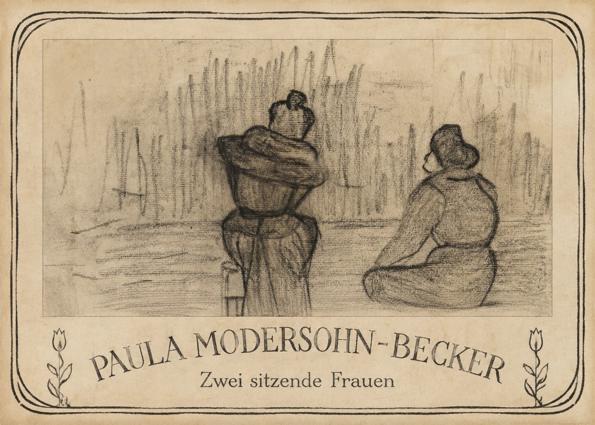 Paula Modersohn-Becker Zwei Sitzende Frauen No3 - Plakat