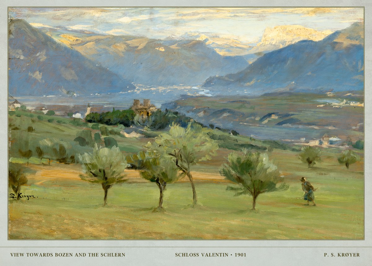 P.S. Krøyer View Towards Bozen and the Schlern No5 - Plakat