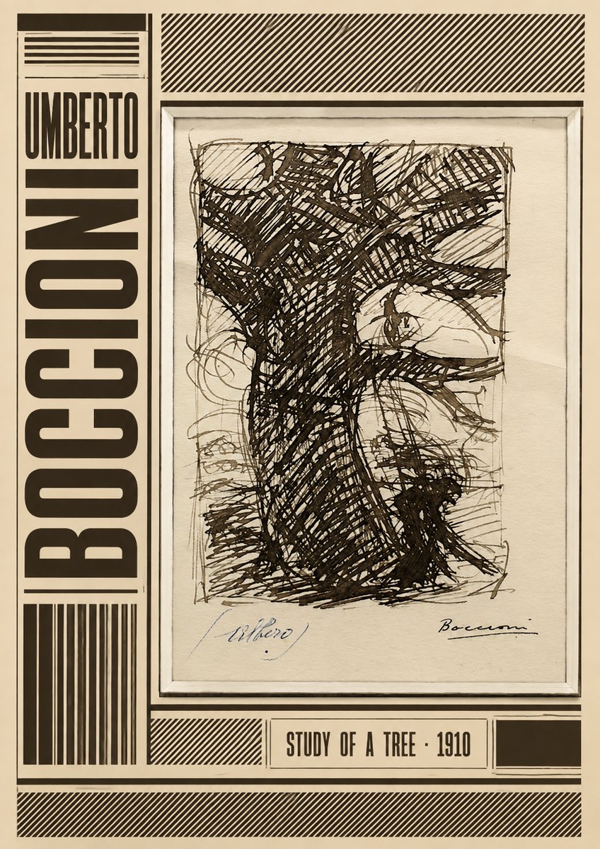 Umberto Boccioni Study of a Tree No4 - Plakat