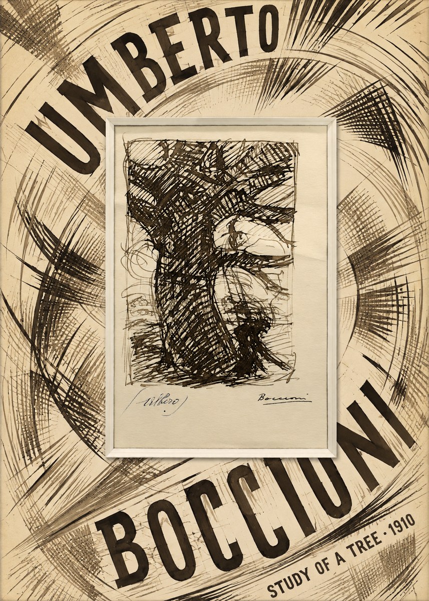 Umberto Boccioni Study of a Tree No6 - Plakat