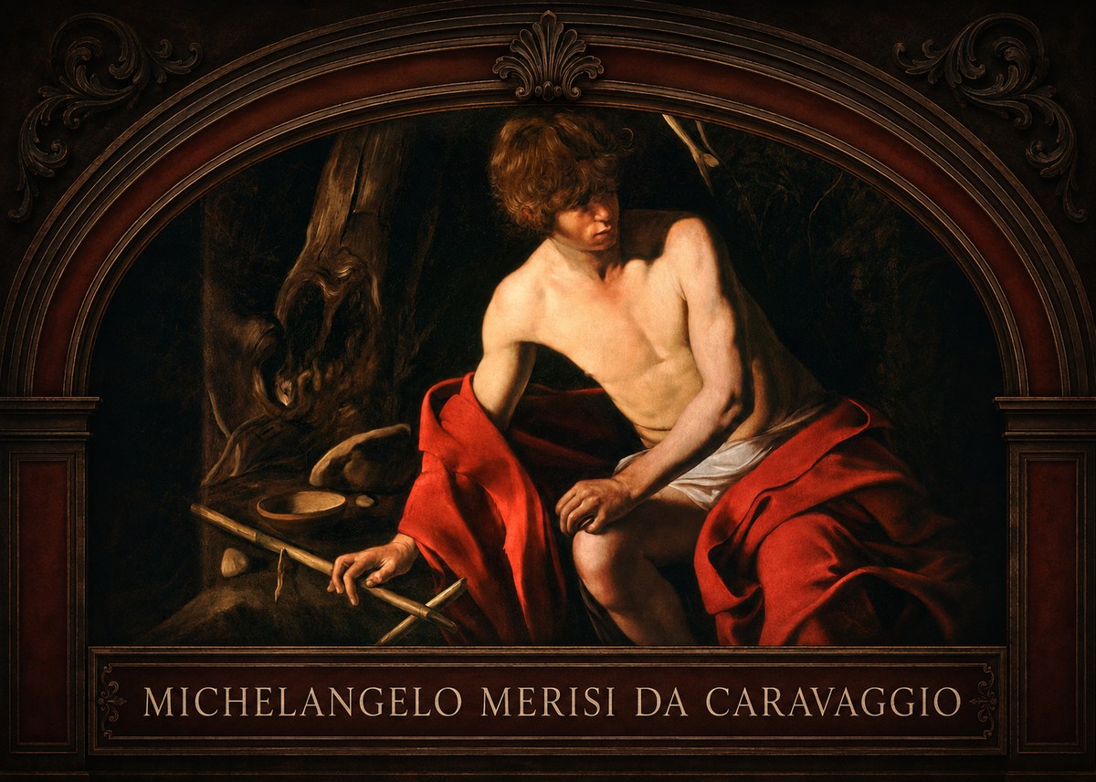 Michelangelo Merisi da Caravaggio John the Baptist (Youth with a Ram) No5 - Plakat