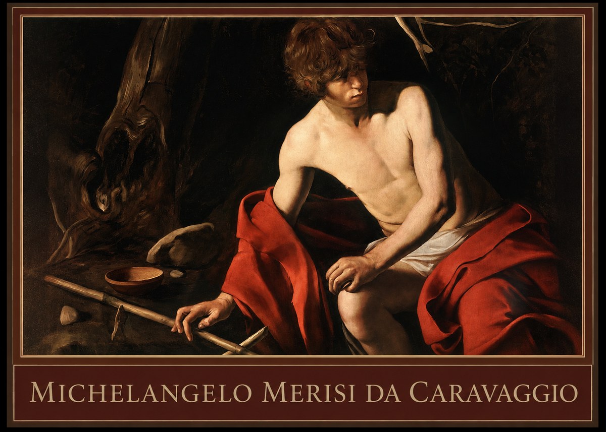 Michelangelo Merisi da Caravaggio John the Baptist (Youth with a Ram) No6 - Plakat