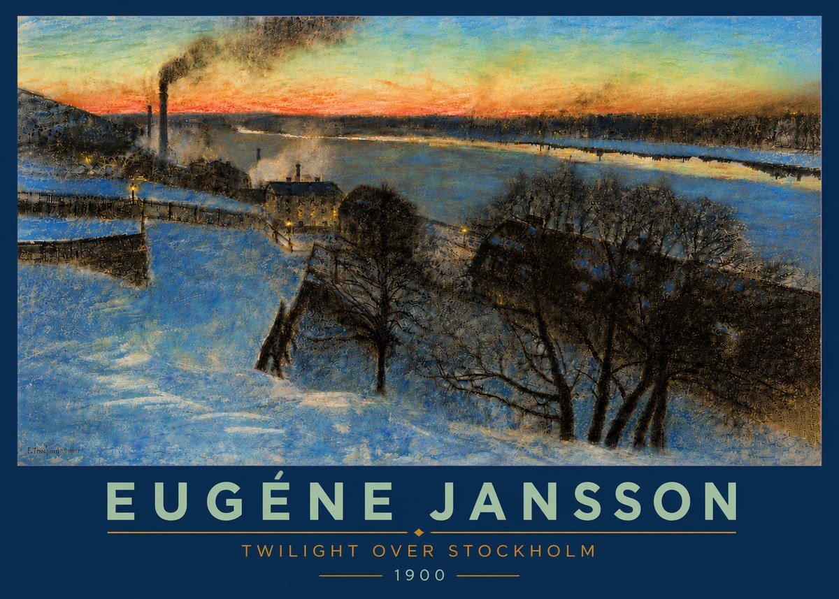 Eugène Jansson Twilight over Stockholm No5 - Plakat