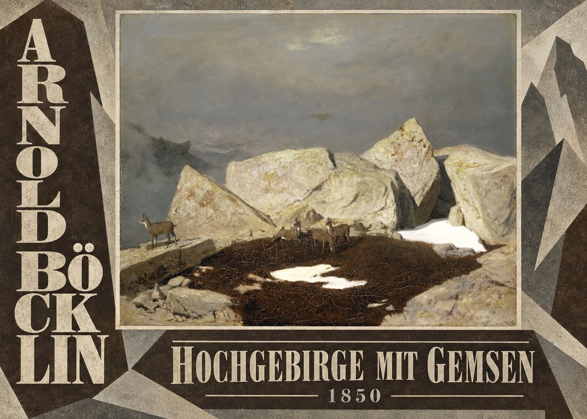 Arnold Böcklin Hochgebirge Mit Gemsen No5 - Plakat