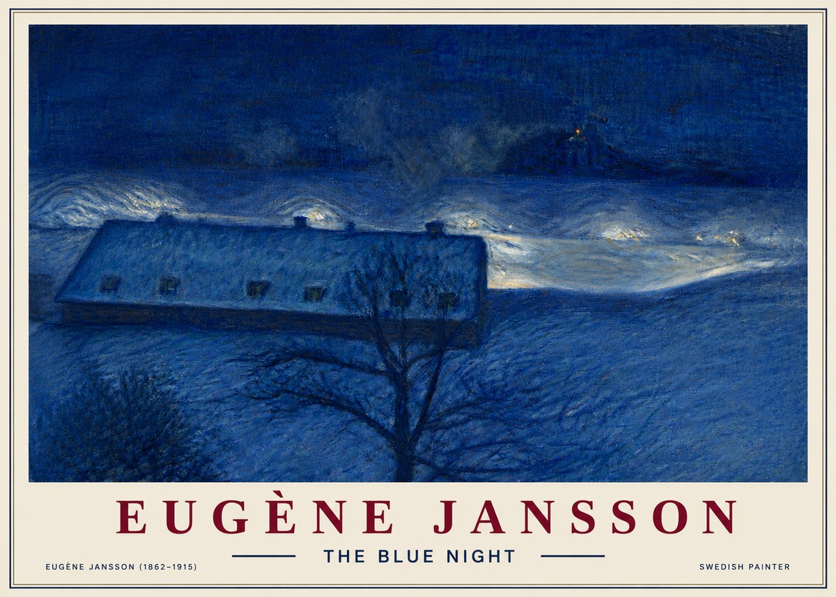 Eugène Jansson The Blue Night No4 - Plakat