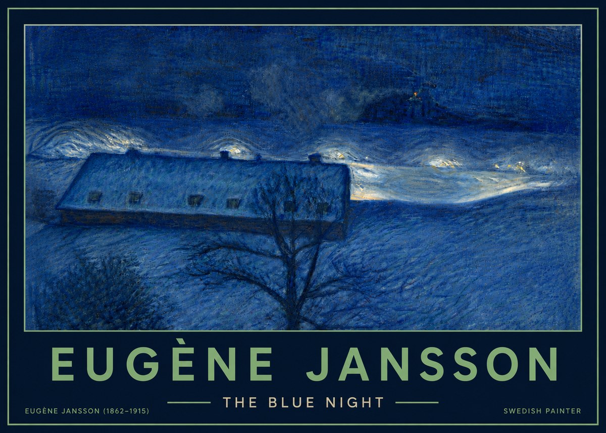 Eugène Jansson The Blue Night No5 - Plakat