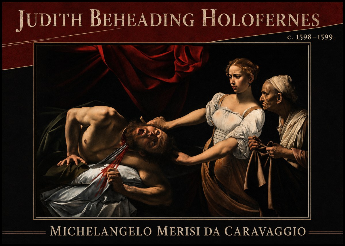 Michelangelo Merisi da Caravaggio Judith Beheading Holofernes II No2 - Plakat