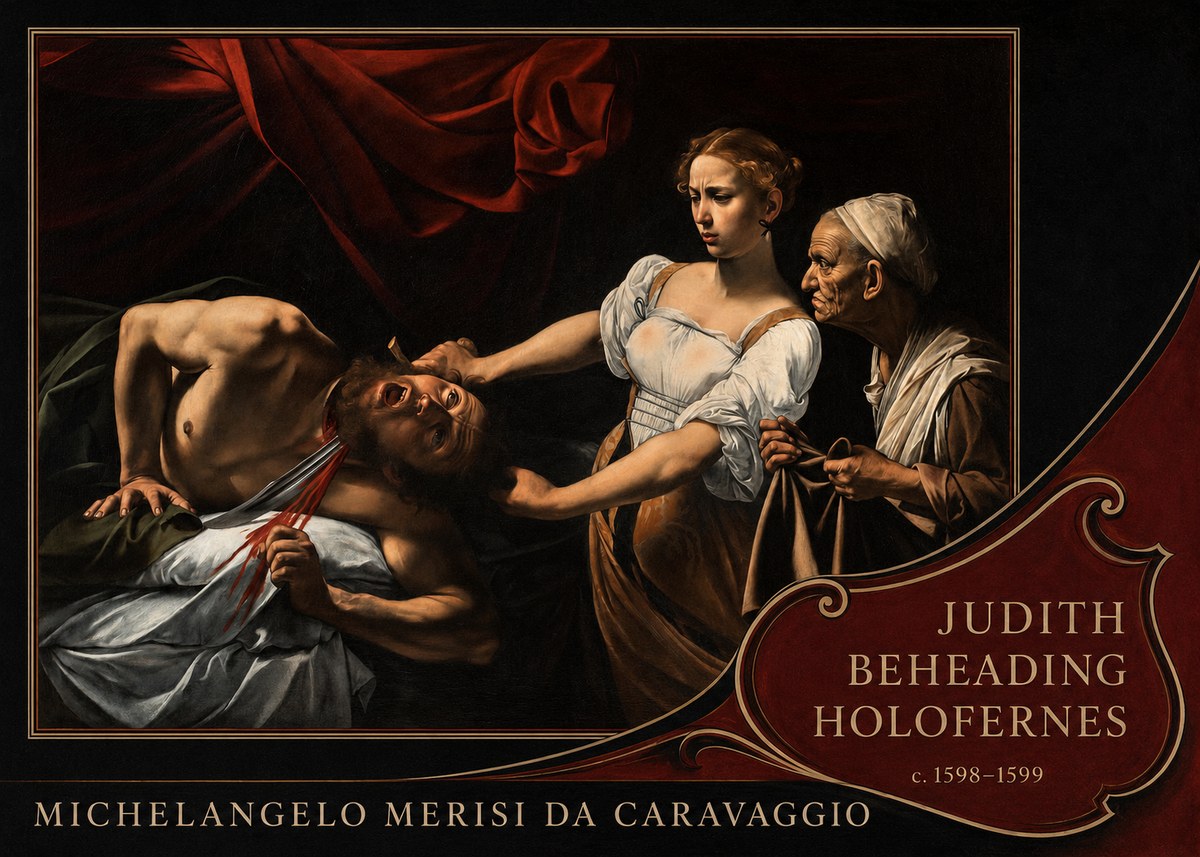 Michelangelo Merisi da Caravaggio Judith Beheading Holofernes II No5 - Plakat